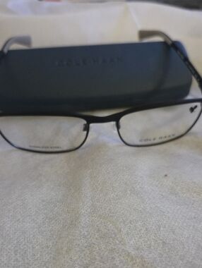 New. Cole Haan Black Metal Rectangular Glasses